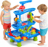 Doloowee Sand & Water Table with Chair – Kids Outdoor Water Play Table with Accessories