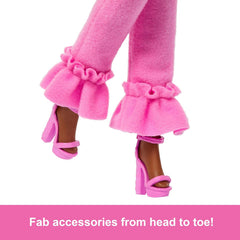 💖 Barbie Deluxe Style Doll #4 – Barbiecore Fashion Doll with Pink & Brown Braids, Outfit & Accessories