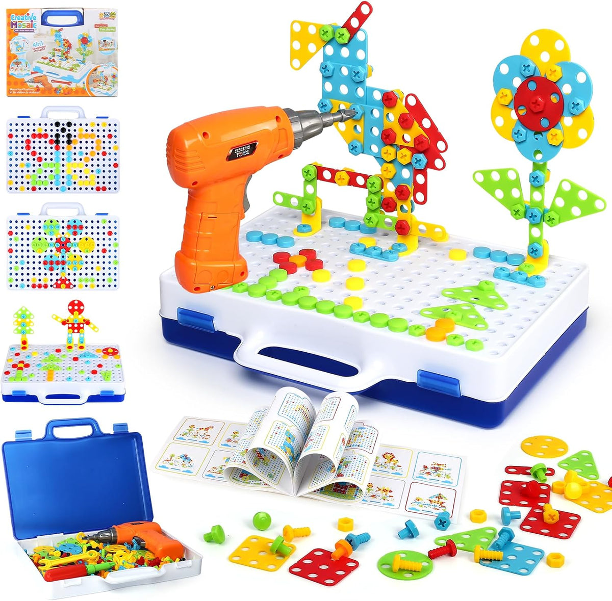 237 Piece STEM Construction Toy Set with Electric Drill – DIY Building Blocks Educational Toy for Kids