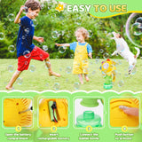 Jovicos Bubble Machine for Kids, Rechargeable Dancing Sunflower Bubble Maker, Light Up Automatic Bubble Blower Toys for Baby Childrens Girls Gift, Bubble Gun Party Favors