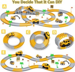 253 Piece Construction Race Track Set – STEM Building & Vehicle Play Set for Kids