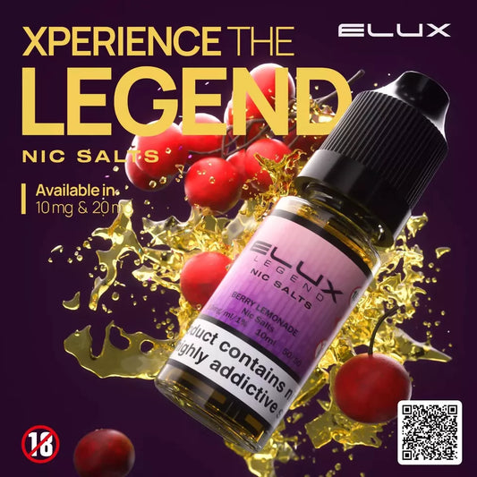 Elux Nic Salt E-Liquid Juice For Vapes 50VG/50PG NIC Salts-10mg & 20mg