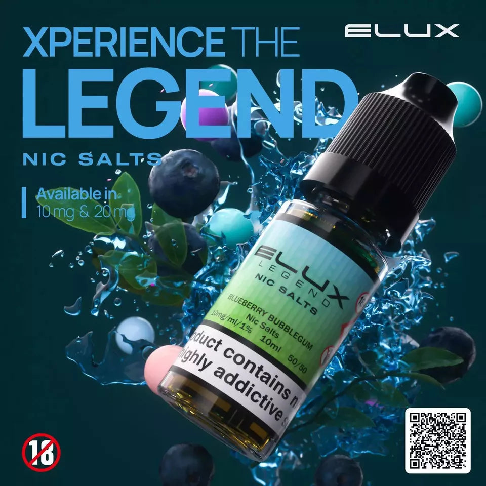 🔥 Elux Nic Salt E-Liquid Juice – 10mg / 20mg | 50VG/50PG | Premium Authentic Flavours for Refillable Vape Kits | UK Legal