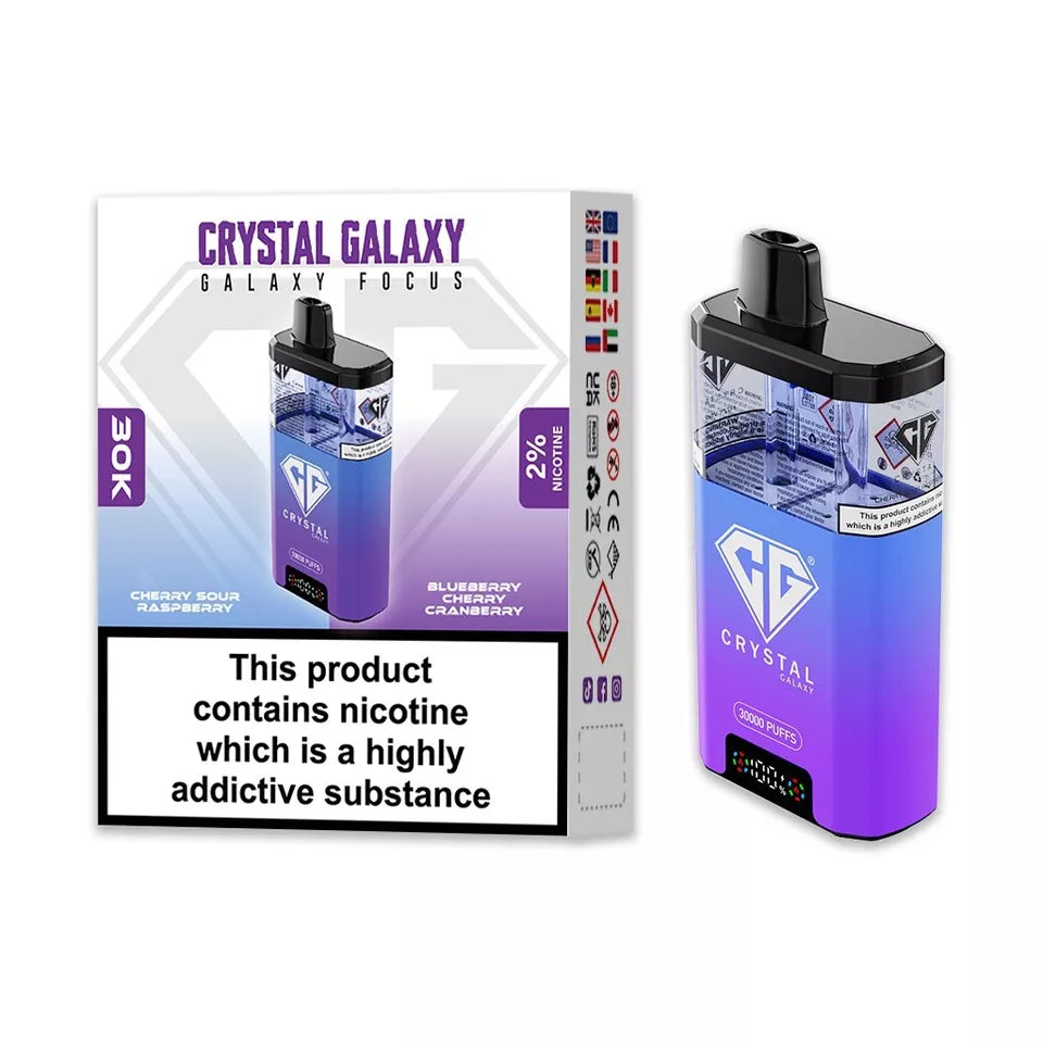 🚀 Crystal Galaxy Focus 30K Puffs Disposable Vape – Premium Long-Lasting Vaping 🔥 💨 Up to 30,000 Puffs • Zero Maintenance • Smooth Nic Salt Hits • UK Stock & Fast Dispatch 🔞