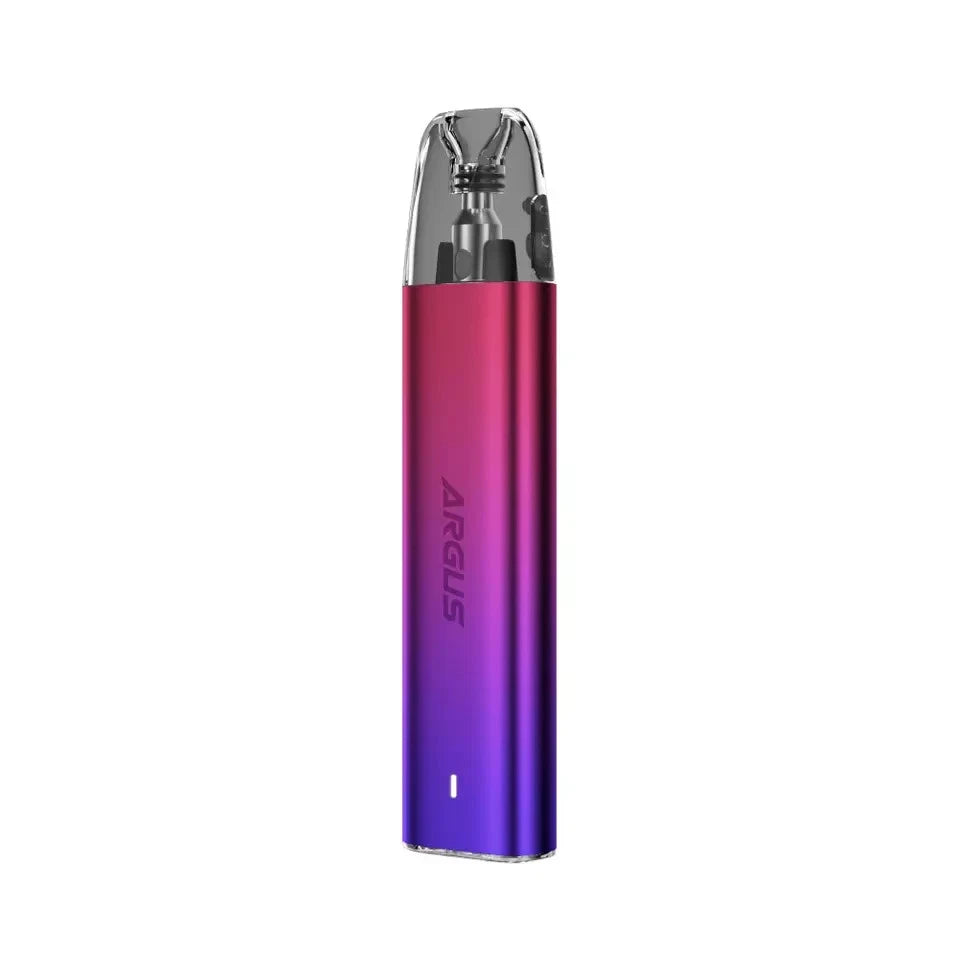 Gradient-colored vape pen with 'Argus' branding on a white background