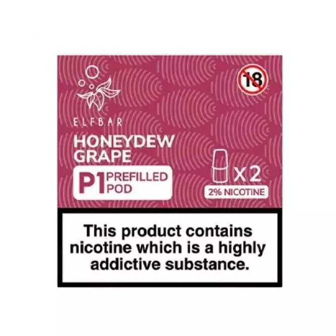 2x 100% Genuine Elf Bar Mate 500 P1 Pre-Filled Pods | 2% Nic Salt Vape E-Liquid | UK Seller