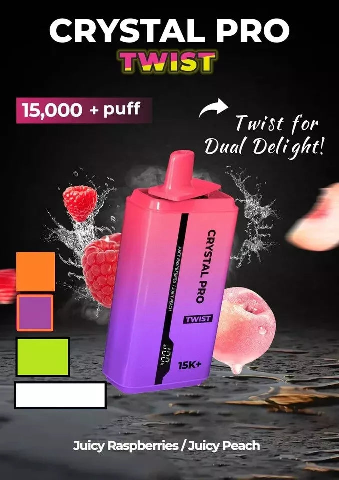 💎 5x Crystal Pro Twist 15000 Puffs Disposable Vape | 0mg Nicotine | Crystal Max | Hayati Inspired | UK Seller