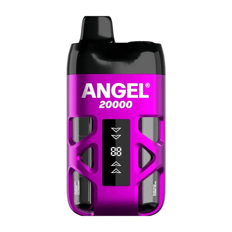 Purple and black electronic device with 'Angel' branding on a white background