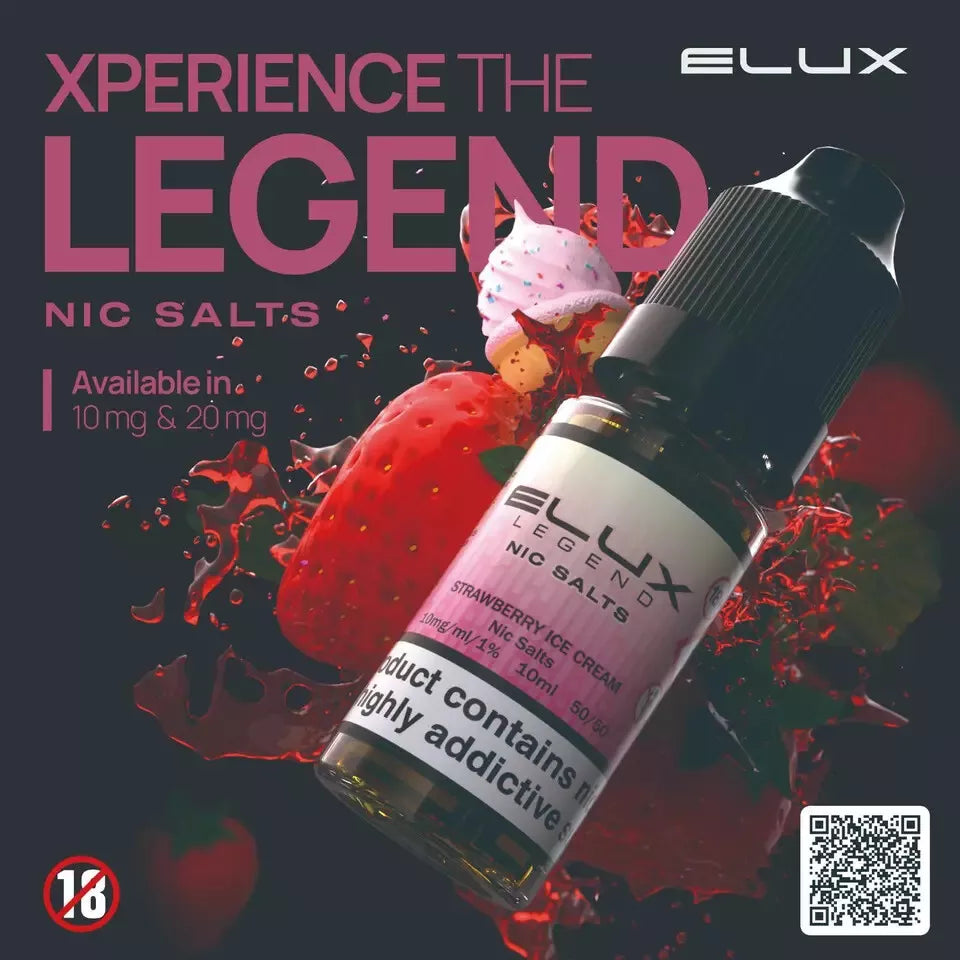 🔥 Elux Nic Salt E-Liquid Juice – 10mg / 20mg | 50VG/50PG | Premium Authentic Flavours for Refillable Vape Kits | UK Legal
