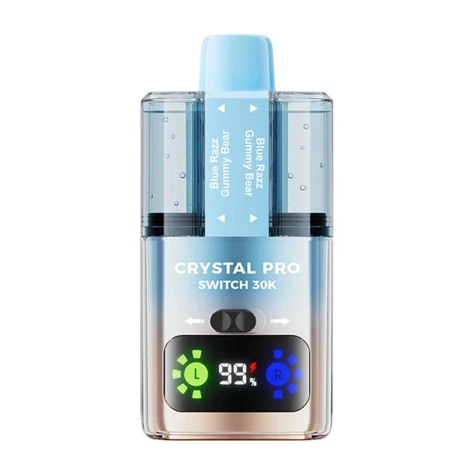 Vape device with digital display on a white background