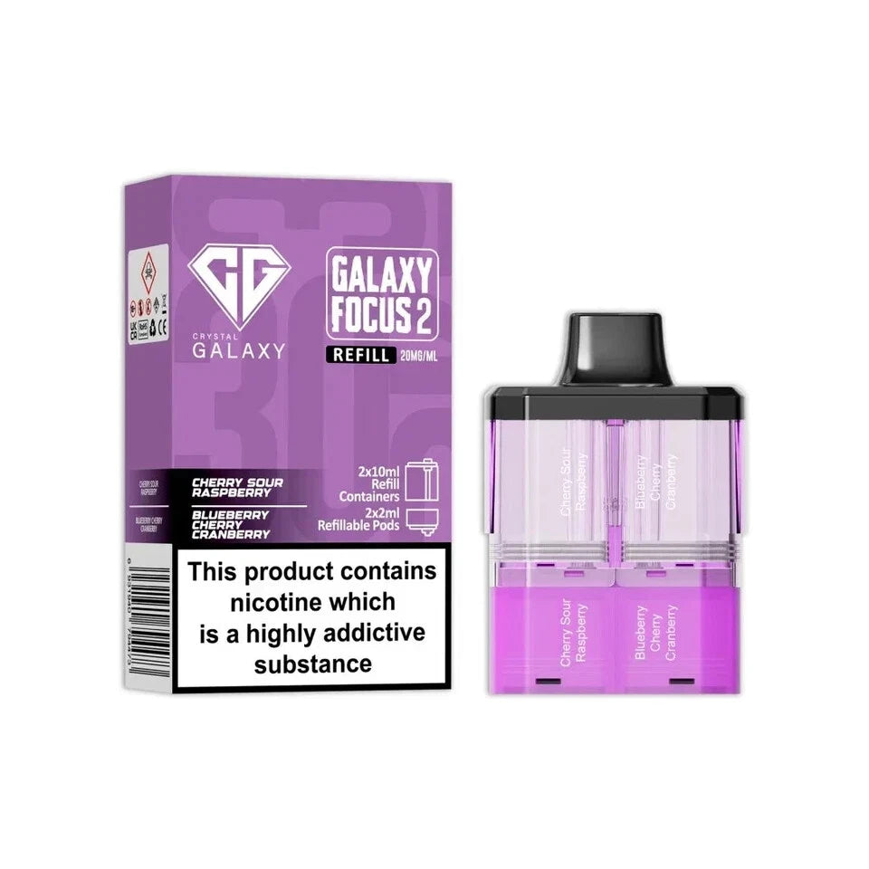 2ml nic salt Crystal Galaxy Focus pods – best pod system for flavor delivery.
