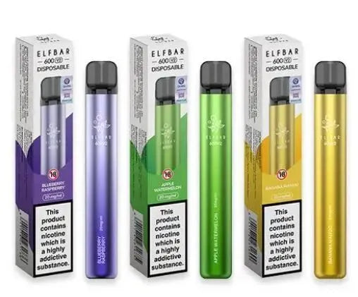 Elf Bar 600puffs Disposable Vape Bars 20mg and Elf V2 bar Mesh Coil e liquid Pen