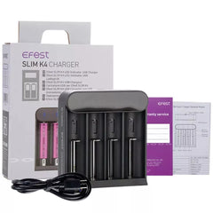🔋 EFEST SLIM K4 Smart Battery Charger – 4-Bay | 2A Fast Charging | Universal Compatibility | UK Stock