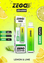ZEGO ZE 4000  Vape 0-ZERO NICOTINE NO-NICOTINE ELUX 3500🔞 CRSTAL PRO.