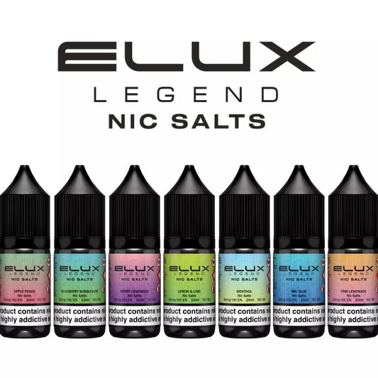 10x Elux Nic Salt E-Liquid Juice For Vapes 50VG/50PG NIC Salts-10mg & 20mg