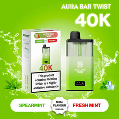 Aura Bar Twist 40K Vape Kit | Dual Flavour | 20mg | LED Display | Refillable