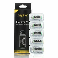 100% Genuine Aspire BREEZE-2 Replacement Head Coils Premium eCig 1.0-Ω Pack Of 5