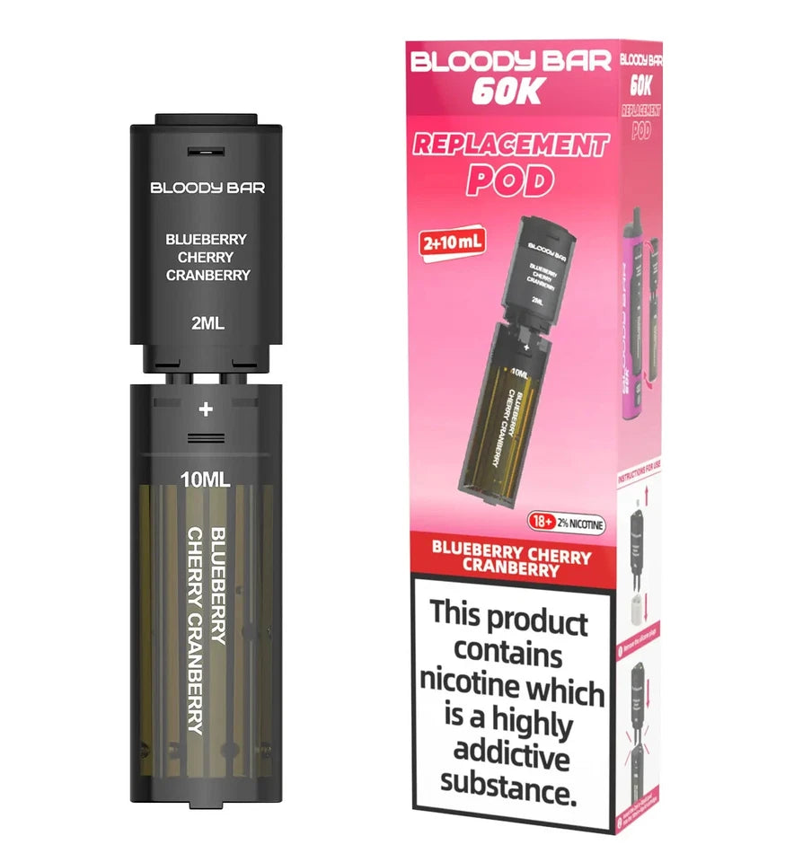 Bloody Bar 60K Replacement Pods | Prefilled 20mg Nic Salt | UK Fast Dispatch