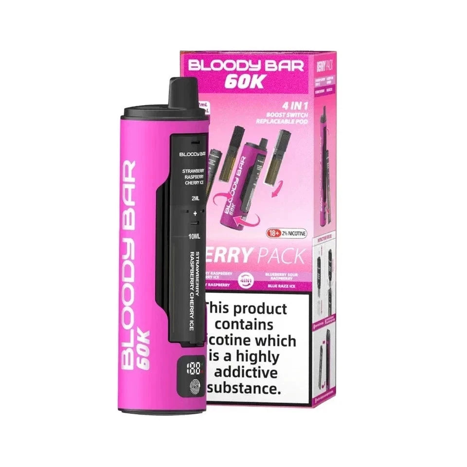 Bloody Bar 60K 4-in-1 Prefilled Pod Kit | Rechargeable & Refillable Vape Kit