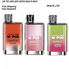10x Crystal One M Pod 600 Puff Vape Pod 2ML Bar Device 20Mg