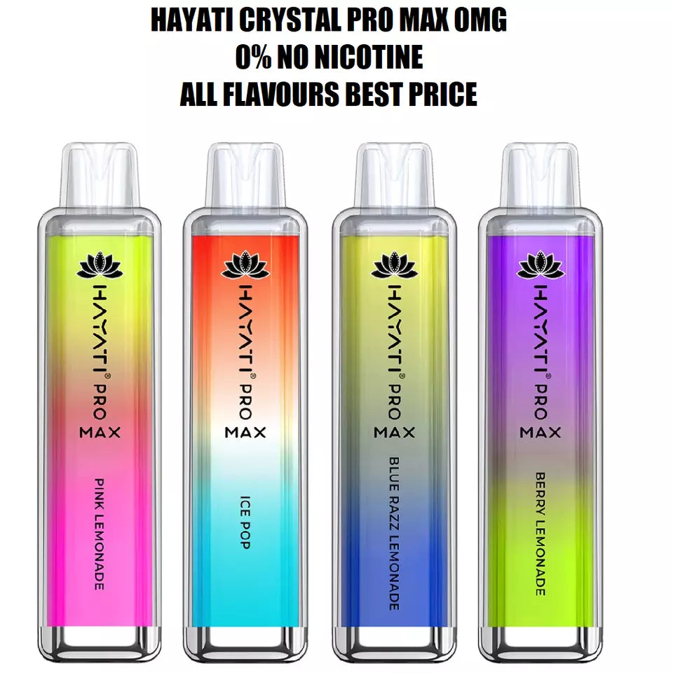 💎 HAYATI Crystal Pro Max 4000 Puffs – 0% Nicotine | No Nicotine Vape | Authentic 🔥