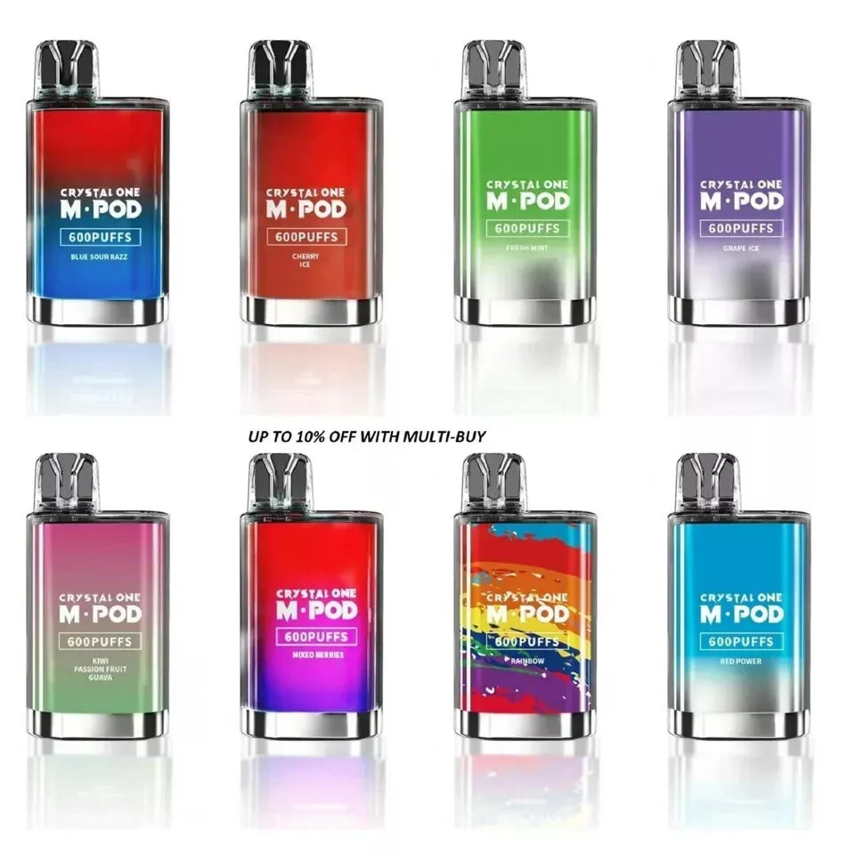 10x Crystal One M Pod 600 Puff Vape Pod 2ML Bar Device 20Mg