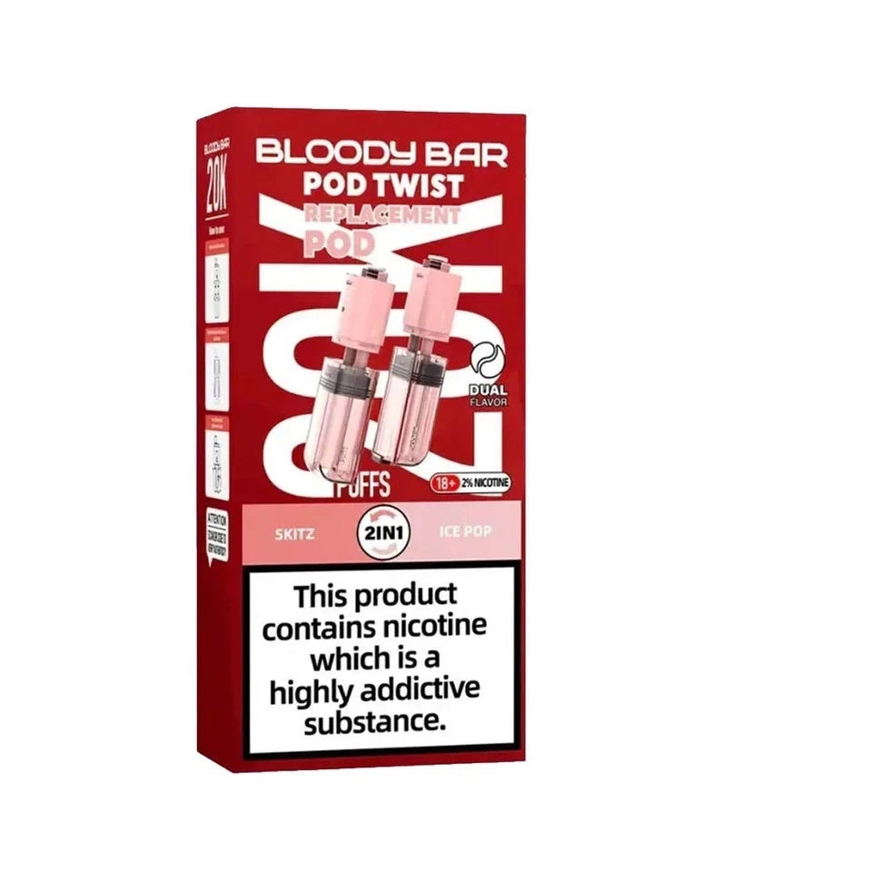 Bloody Bar Ultra Twist 20k Refill Pods | Bloody Bar 20000 Puffs Replaceable | UK