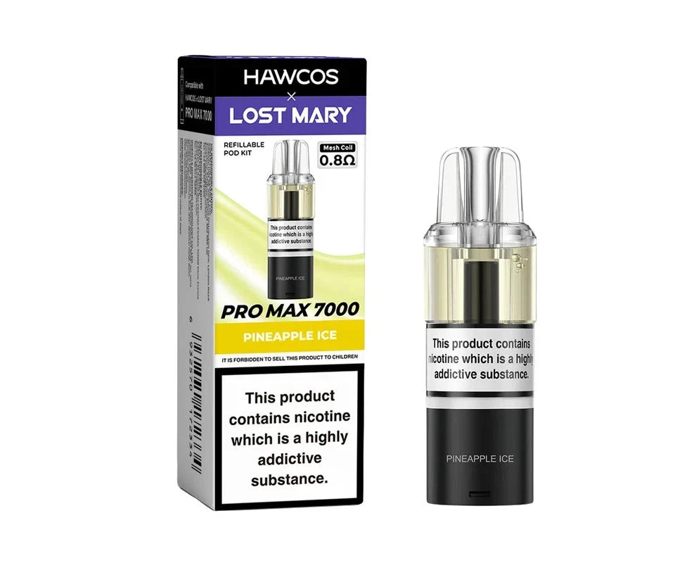 HAWCOS x Lost Mary PRO MAX 7000 Replacement Refill Pods | 20mg Nic Salt | Best Pod System for Flavour & MTL – UK Fast Dispatch
