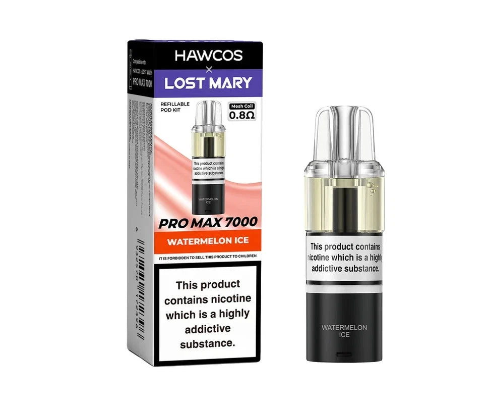 HAWCOS x Lost Mary PRO MAX 7000 Replacement Refill Pods | 20mg Nic Salt | Best Pod System for Flavour & MTL – UK Fast Dispatch