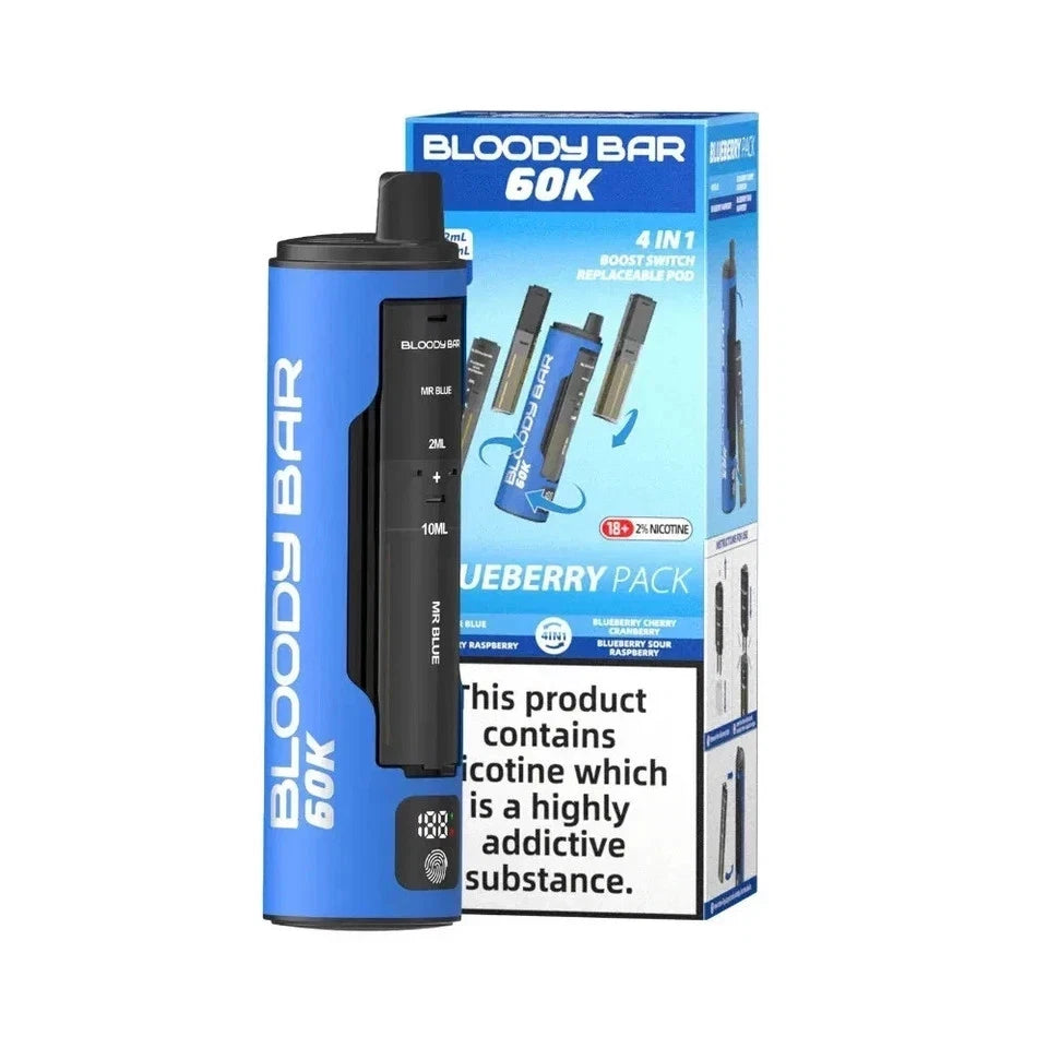 Bloody Bar 60K 4-in-1 Prefilled Pod Kit | Rechargeable & Refillable Vape Kit