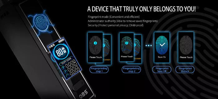 🔐 OBS CABO Fingerprint Pod Mod Kit – 80W Smart Vape | Biometric Security | UK Seller 🚀 Next-Gen Vaping with Fingerprint Technology!