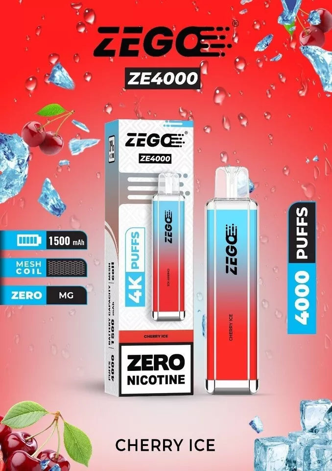 ZEGO ZE 4000 Vape Available Flavours UK Edition